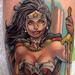 Tattoos - Color Wonder Woman Calf Tattoo - 89890
